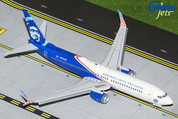 GeminiJets 1:200 Alaska Airlines Boeing 737-800S N570AS “Honoring Those Who  Serve” (Flaps Down) G2ASA1138F