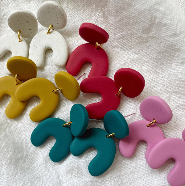 Polymer clay arch earrings online